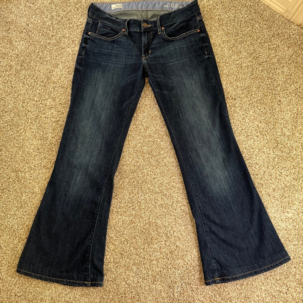 Womens Gap 1969 Size‎ 30x10 Vintage Flare 5 Pocket Denim Jeans Dark Wash